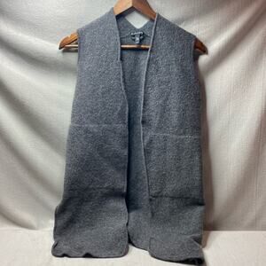 Eileen Fisher gray 100% Merino Wool cardigan size medium